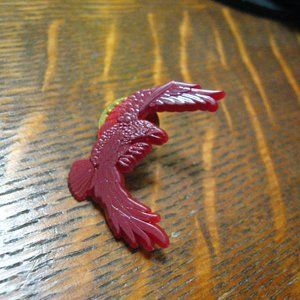 🦅 Red Eagle Hawk Mascot Vintage Lapel Pin